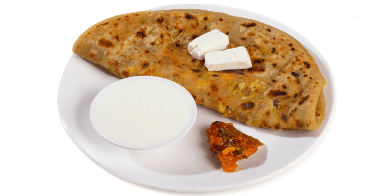 Popular Indian Street Food aloo parantha