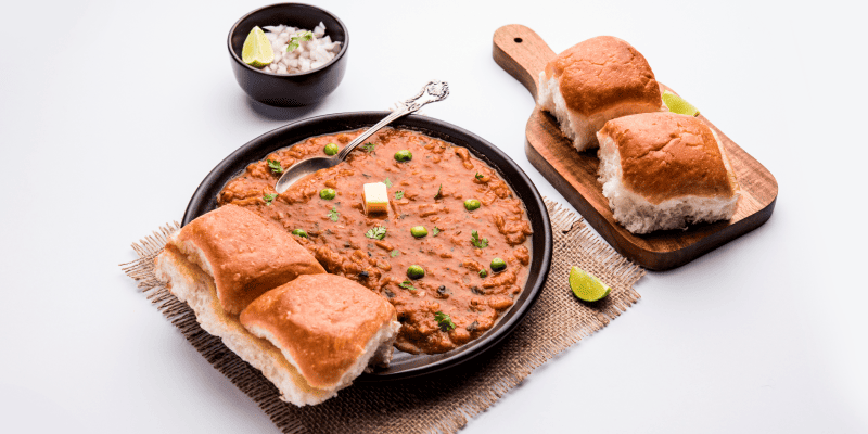 Popular Indian Street Food pav bhaji